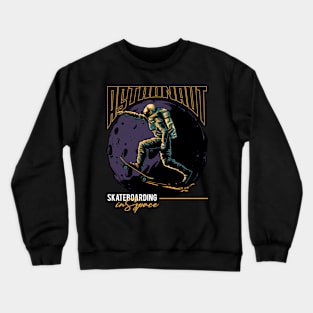 Astronaut Skateboarding Crewneck Sweatshirt